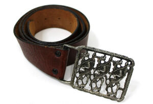 Vintage 60s Synek Belt Buckle Signed by Richard Synek 1969 NYC 37" to 42"